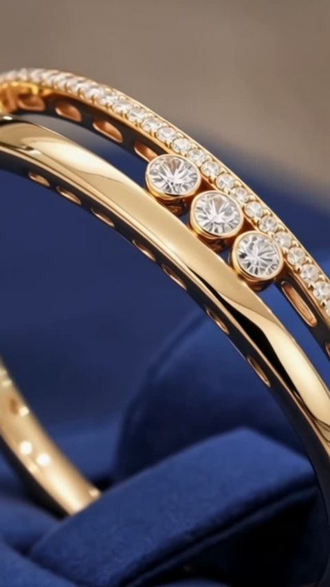 Fancy rose gold bracelet with moving diamond stones
#wedding #nature #الماس #ذهب #jewelry