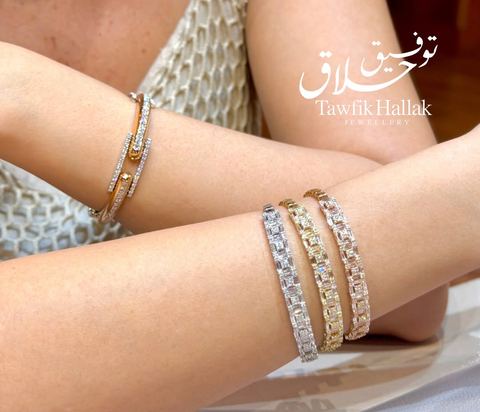 Photo shared by Tawfik Hallak Jewelry on September 08, 2026 tagging @tawfik_hallak_jewelry. May be an image of jewellery, bangle and text that says "تونحدلاق توفحیق TawfikHallak Tawfik Hallak JEWEL